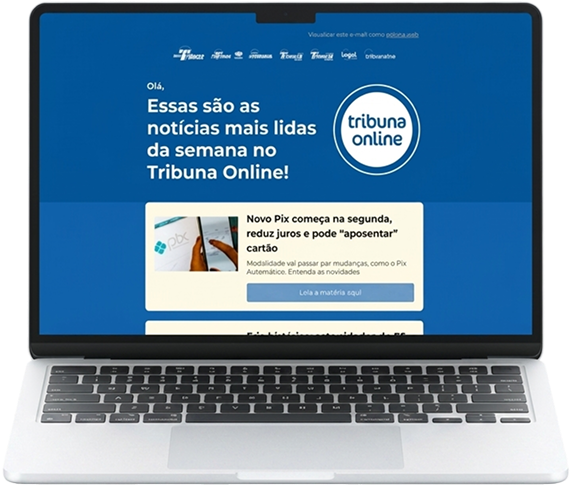 Notebook exibindo o Tribuna Online